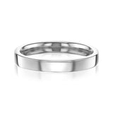 3mm Cigar Band by Kobelli in White Gold