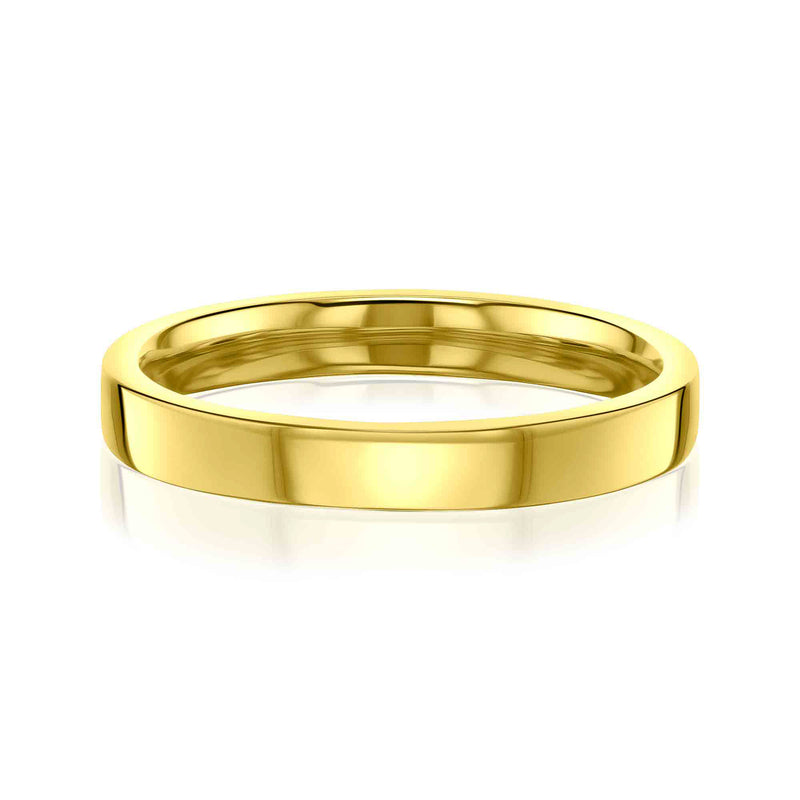 3mm Cigar Band by Kobelli in Yellow Gold