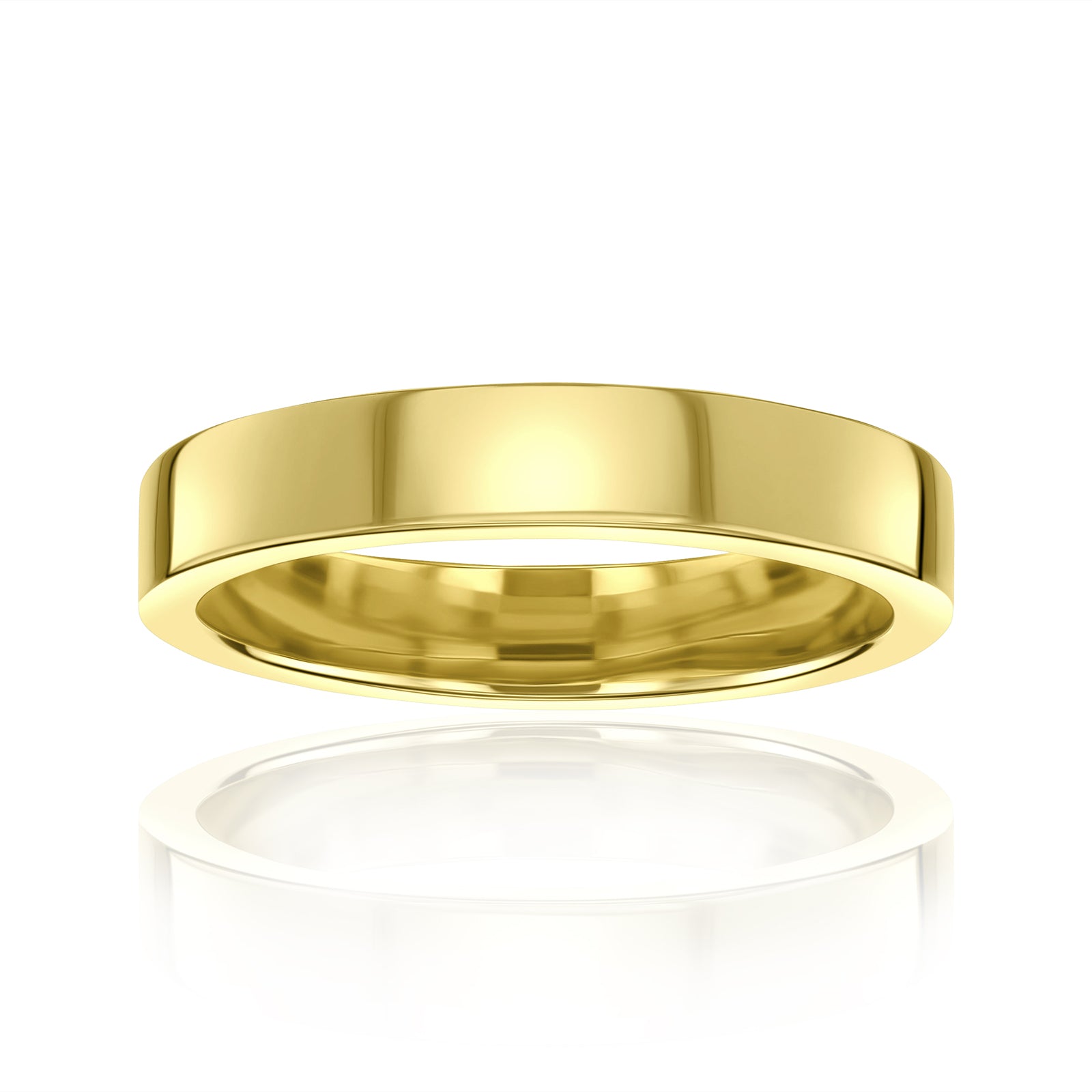 Kobelli Cigar Band Havana Ring - 4 millimeter in yellow gold