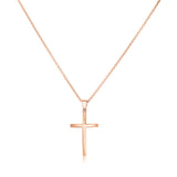 solid rose gold cross pendant and chain - pendant measures a little under one inch tall