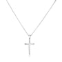 solid white gold cross pendant and chain - pendant measures a little under one inch tall