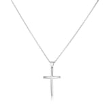 solid white gold cross pendant and chain - pendant measures a little under one inch tall