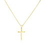 solid yellow gold cross pendant and chain - pendant measures a little under one inch tall