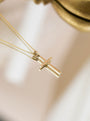 minimal religious cross necklace