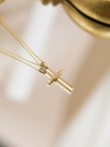 minimal religious cross necklace