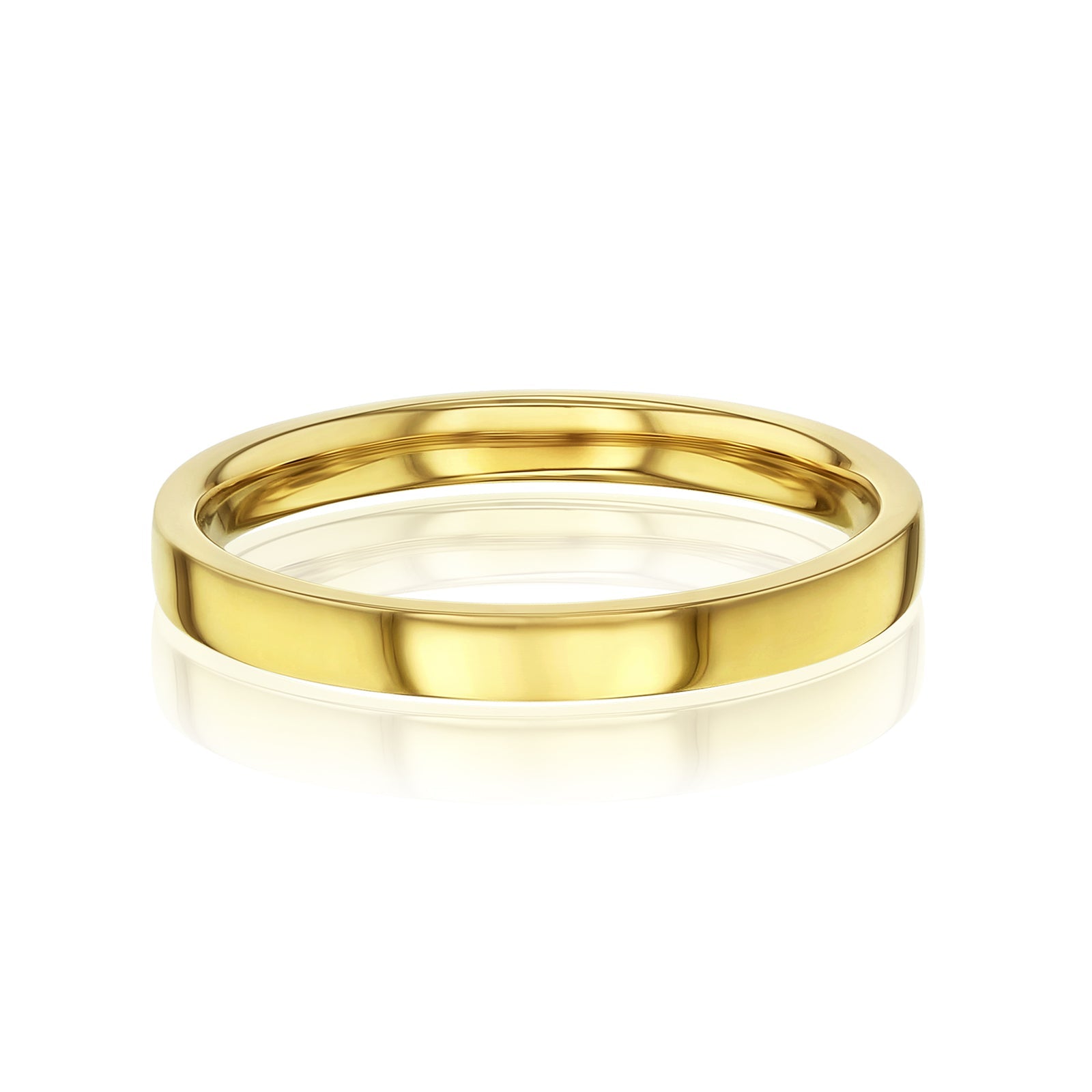 high polished 2.5 mm cigar band in 14k yellow gold