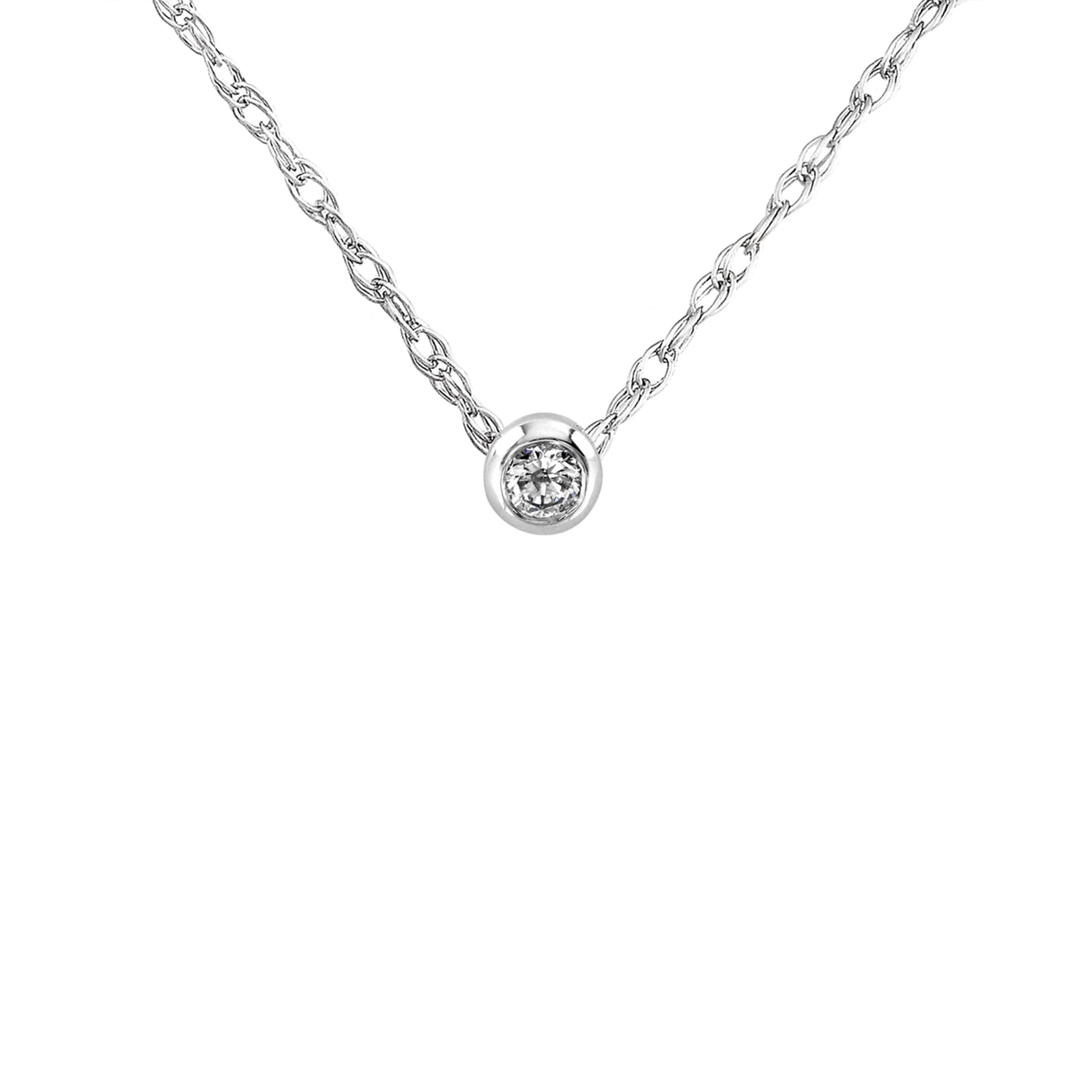 0.10 Carat Natural Diamond Solitaire Lucy Necklace