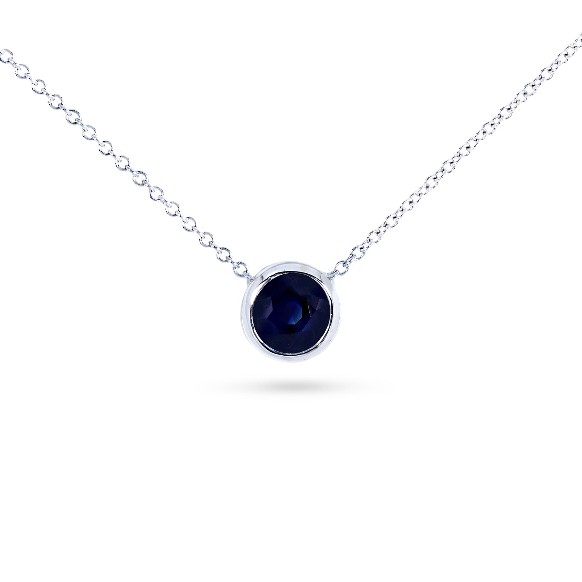 Dark Sapphire Solitaire Necklace