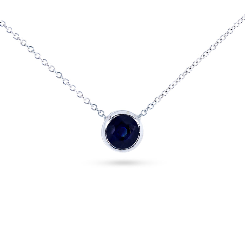 Dark Sapphire Solitaire Necklace