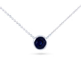 Dark Sapphire Solitaire Necklace