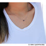 Deep Blue Sapphire Solitaire Bezel Necklace - 5 mm (approximately 0.6 carats gemstone weight)