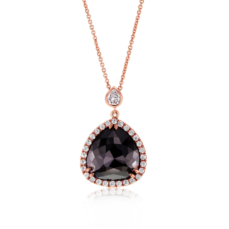 5 Carat Black Diamond Darcy Halo Necklace