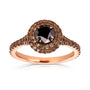 1.52 Carat Black & Champagne Diamond Ring