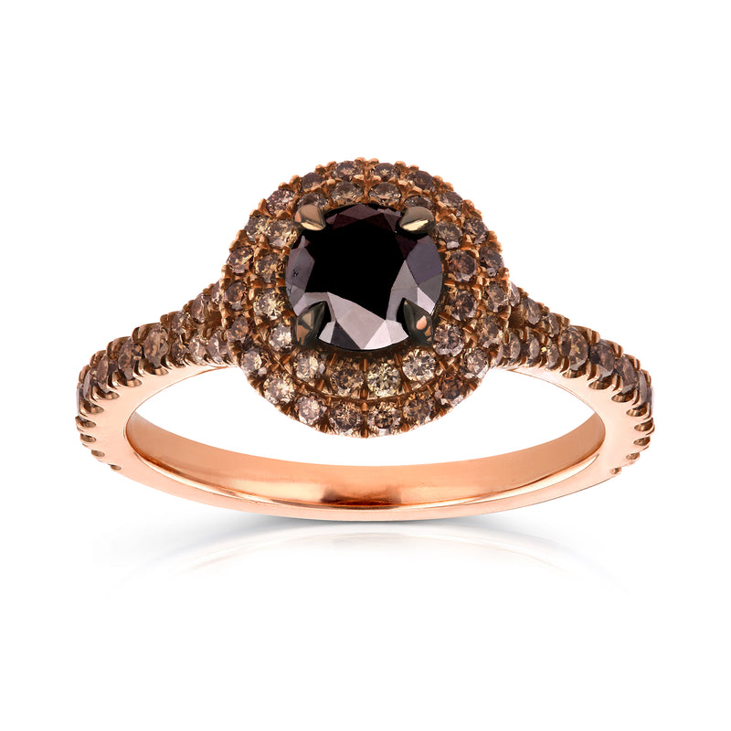 1.52 Carat Black & Champagne Diamond Ring