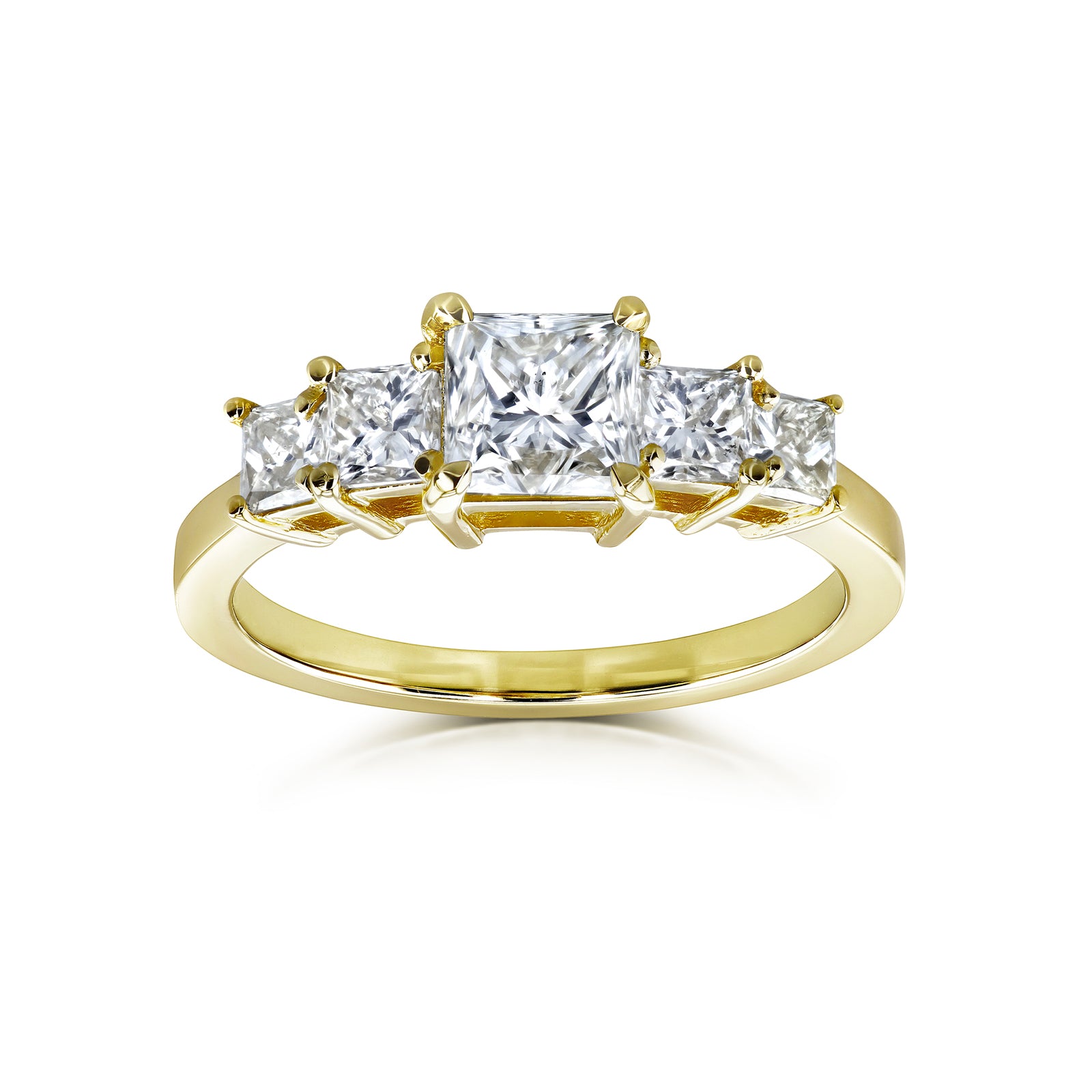Kobelli EGL Certified 14k Yellow Gold 1 7/8ct TDW Five Stone Diamond Engagement Ring
