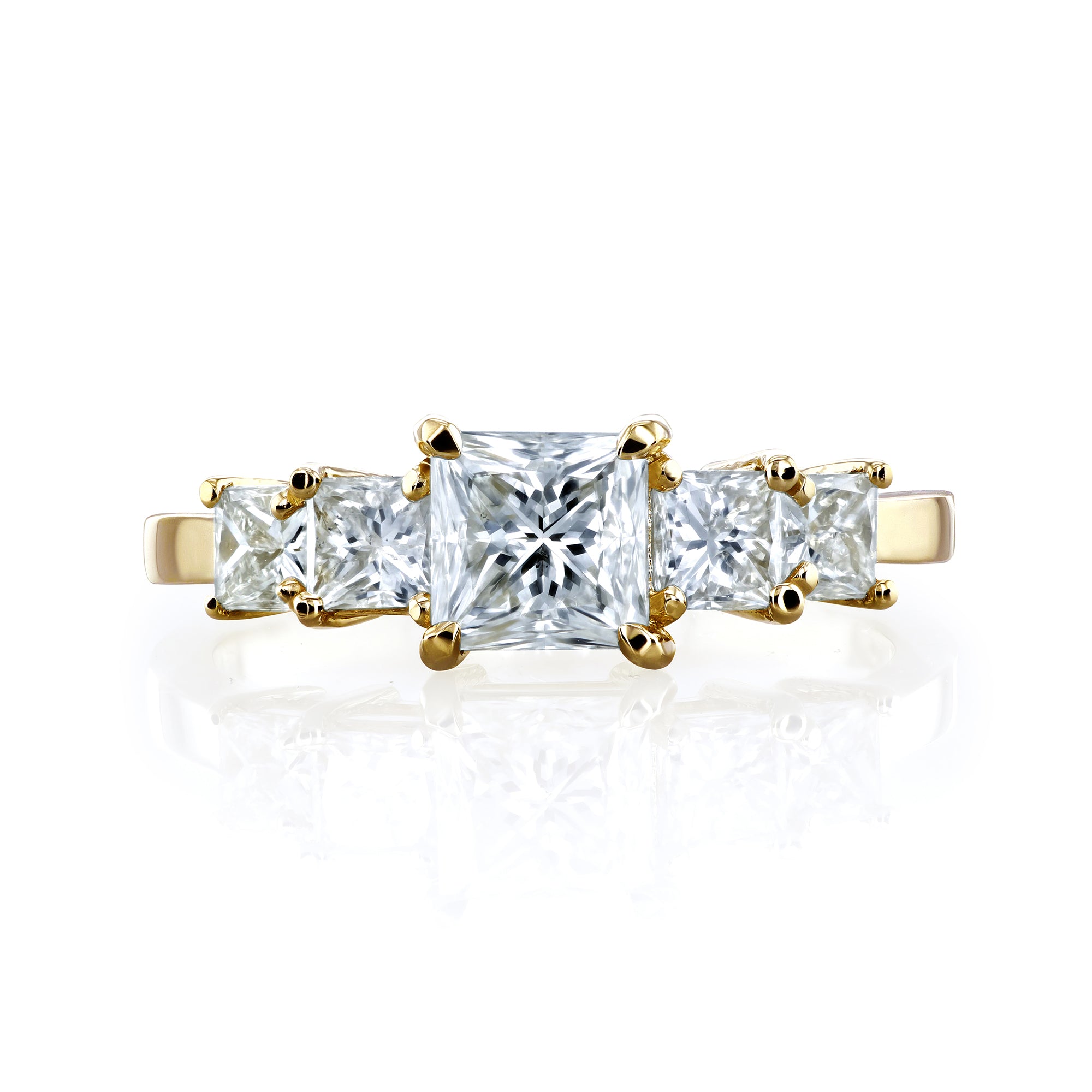Kobelli EGL Certified 14k Yellow Gold 1 7/8ct TDW Five Stone Diamond Engagement Ring