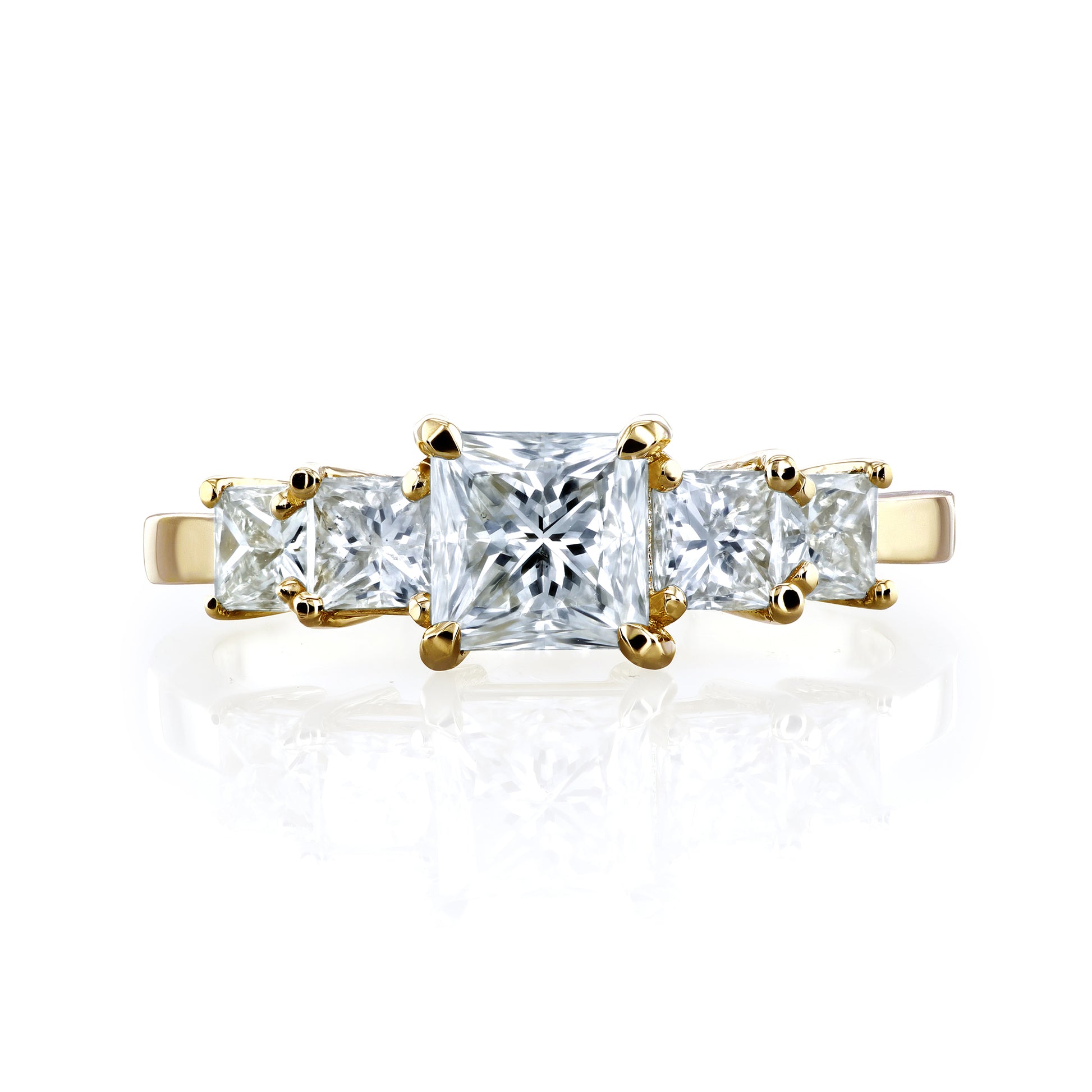 Kobelli EGL Certified 14k Yellow Gold 1 7/8ct TDW Five Stone Diamond Engagement Ring