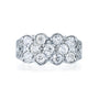 front-facing angle of 1.84 Carat Natural Diamond Old Mine Cut Hourglass Ring
