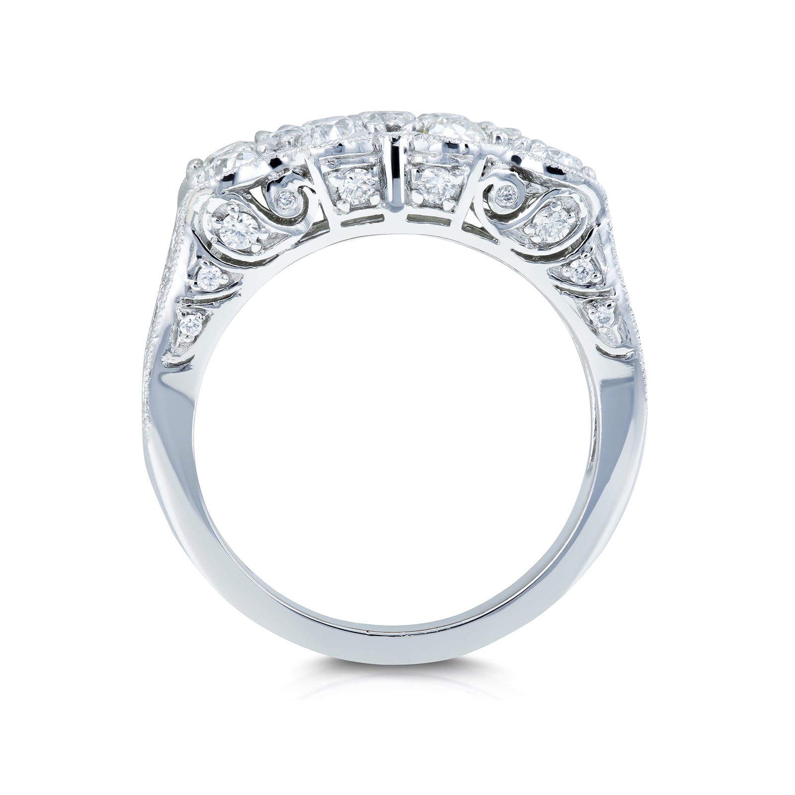 profile angle of 1.84 Carat Natural Diamond Old Mine Cut Hourglass Ring