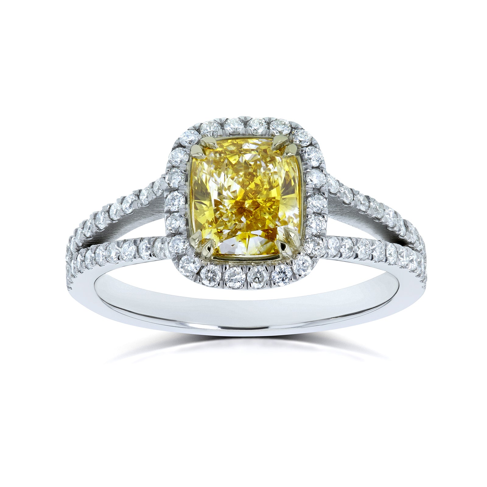 1.62 Carat Fancy Vivid Yellow Diamond Judith Ring (GIA)