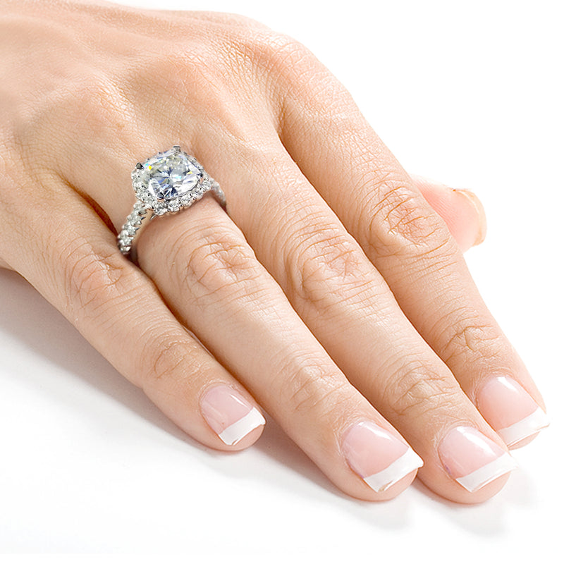 Candelabra Halo Ring on a hand