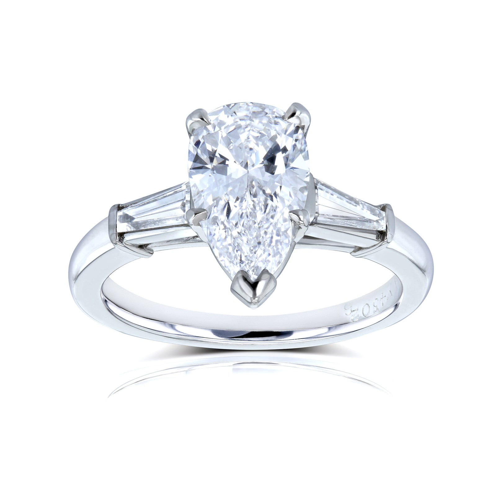 2.11 Carat Natural Diamond Pear Van Cleef Platinum Ring (GIA)