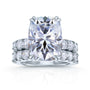 Elongated Cushion Moissanite and Lab Grown Diamond Bridal Rings