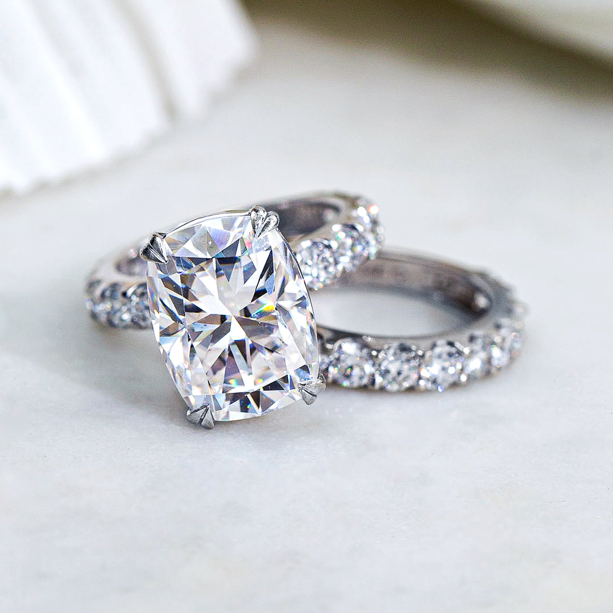 10.4 Carat Moissanite & Diamond Constance Bridal Set