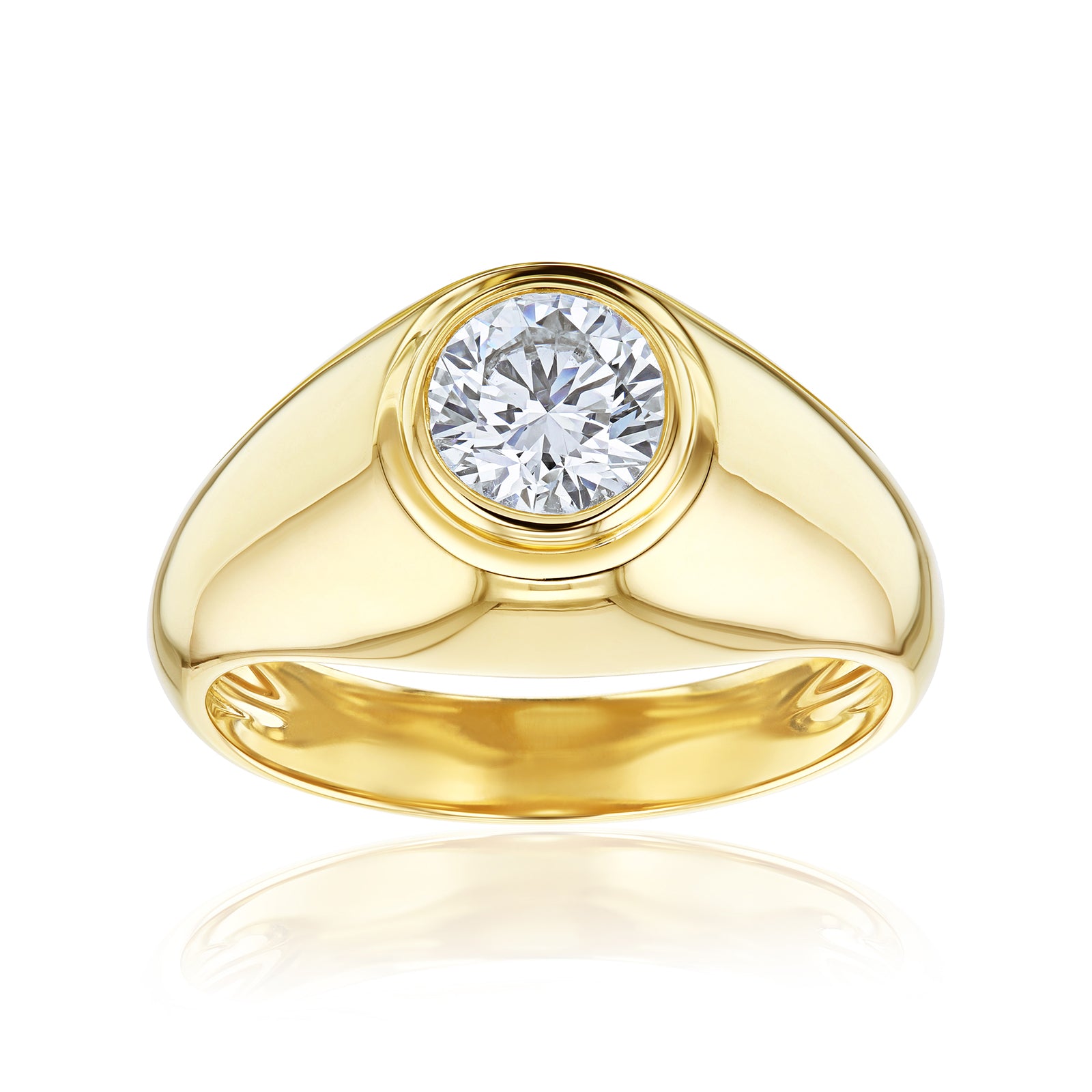 1.23 Carat Lab Grown Diamond Solitaire Round Flush Reggie Ring (IGI)
