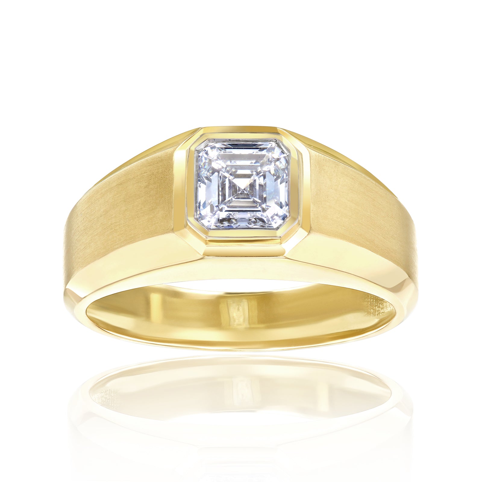 1.31 Carat Lab Grown Diamond Solitaire Asscher Flush Kimball Ring (IGI)