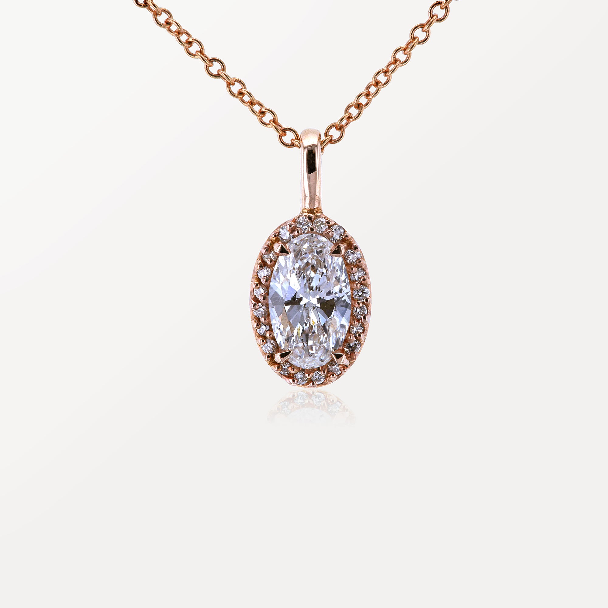 Oval Halo Necklace