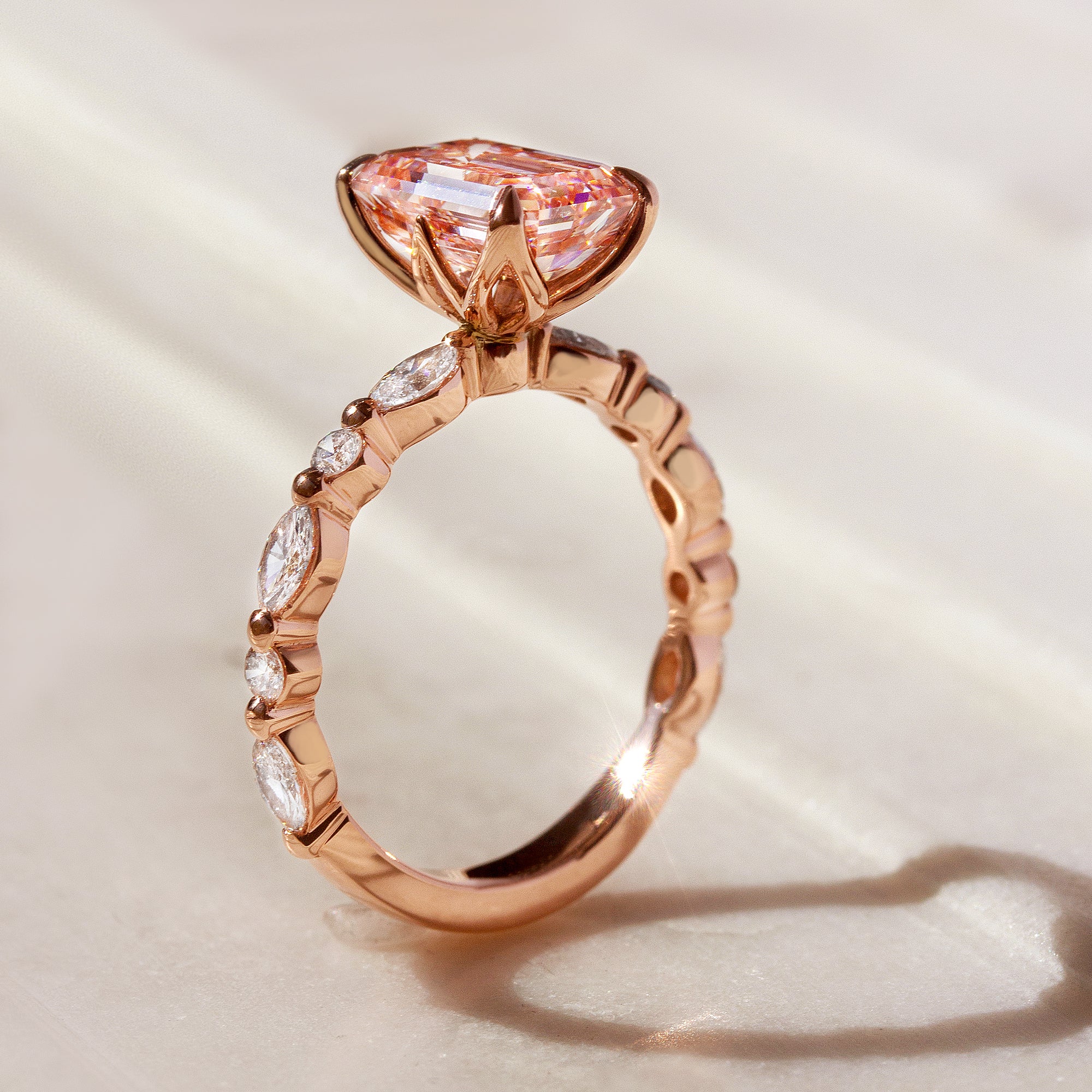 3.64 Carat Pink Diamond Bubble Ring (IGI)