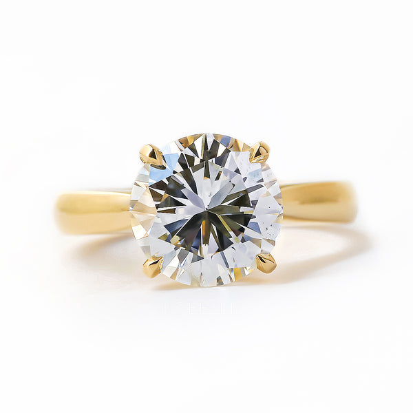3.49 Carat Natural Diamond Solitaire Franz Ring (GIA)