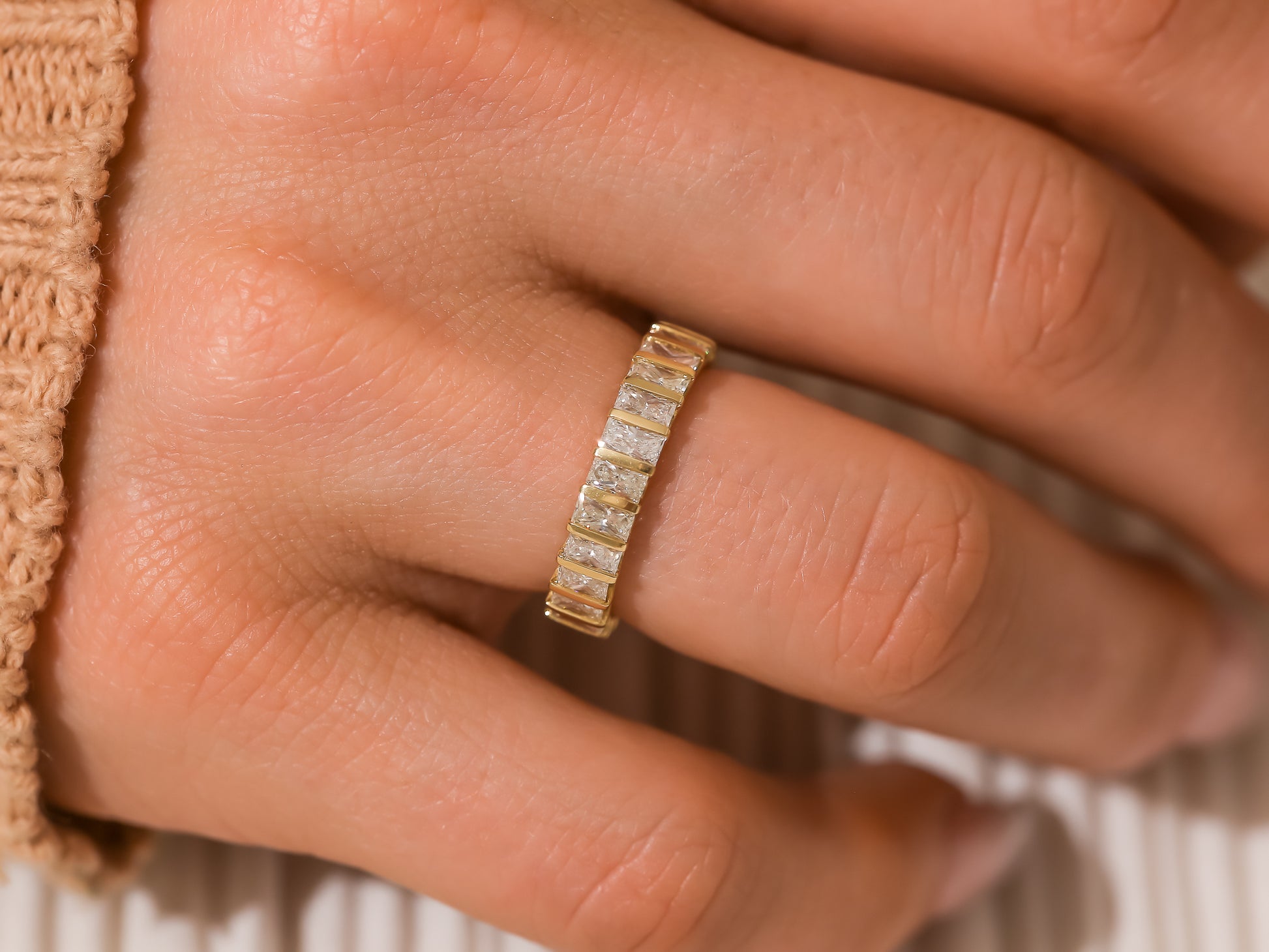3 Carat Natural Diamond Boundless Baguillion™ Channel Band - Sz 6.5