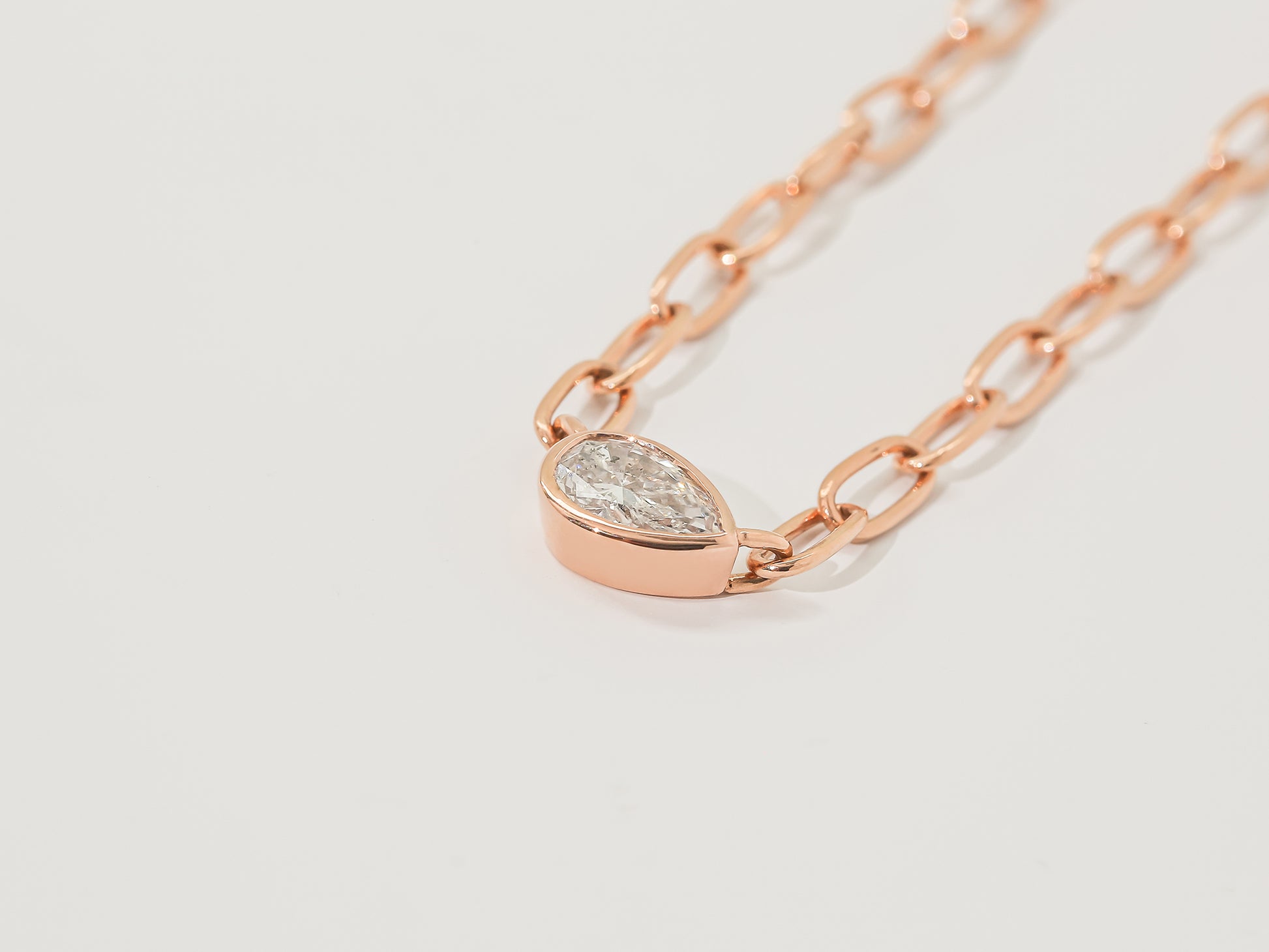 0.76 Carat Natural Diamond Paperclip Aurea Necklace