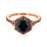 Kobelli-Ring mit schwarzem und braunem Diamant