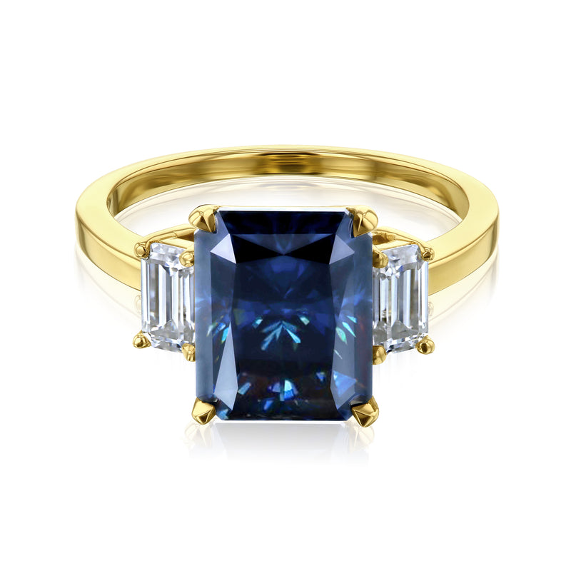 4,60 ct.tw Vivid Blue Moissanit-Ring