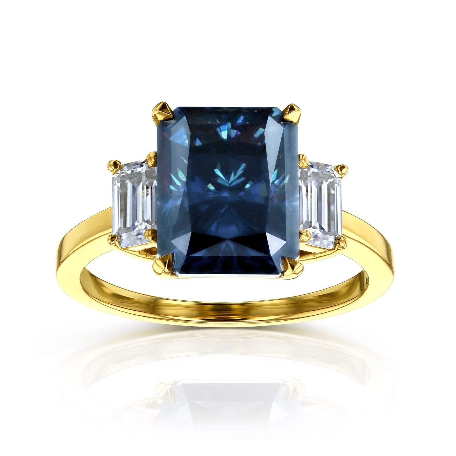 4.60 Carat Moissanite 3-Stone Terra Ring