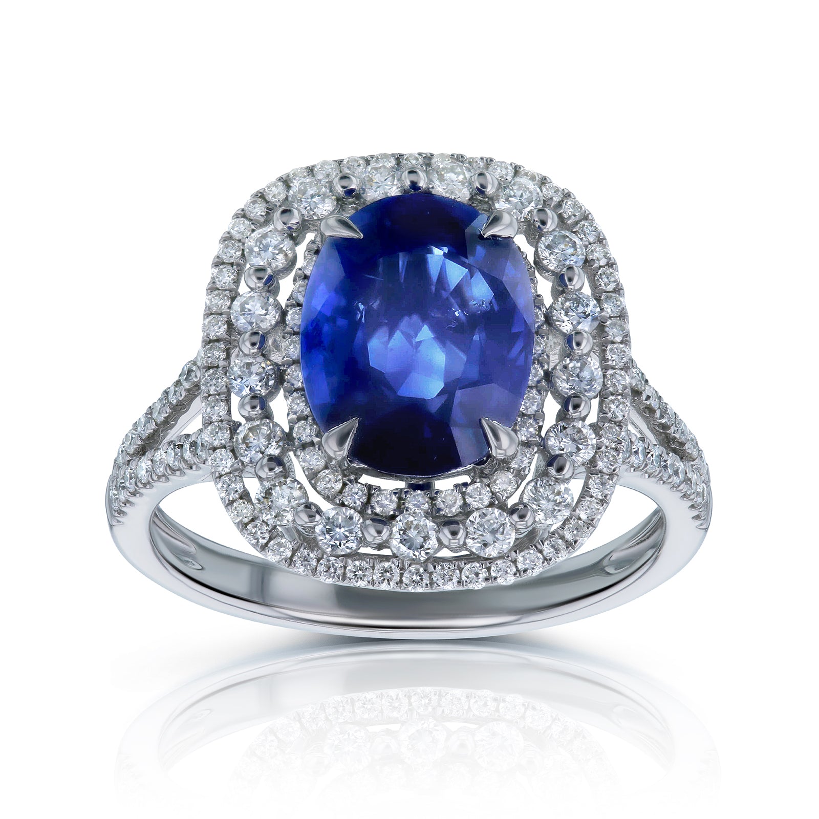 3.9 Carat Natural Sapphire & Diamond Celes Ring