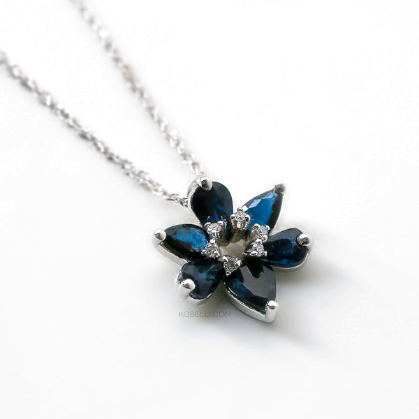 Kobelli Sapphire Flower Necklace