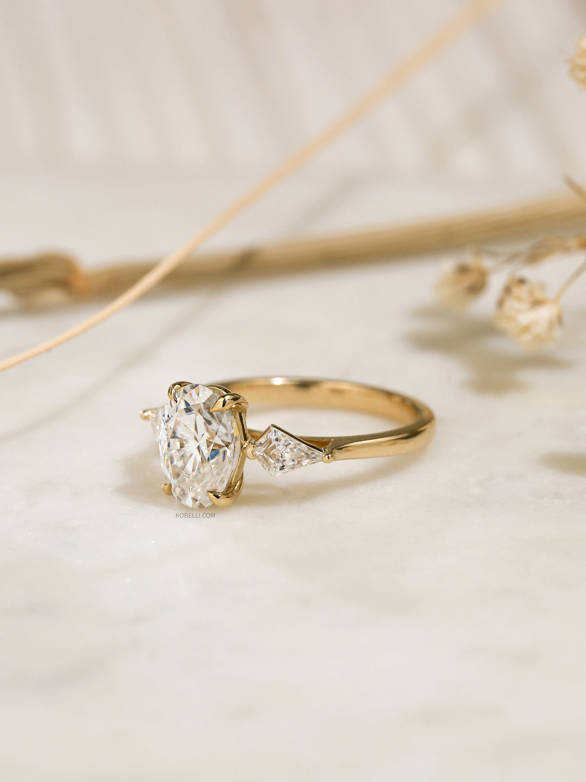 3.36 Carat Moissanite 3-Stone Kendra Ring
