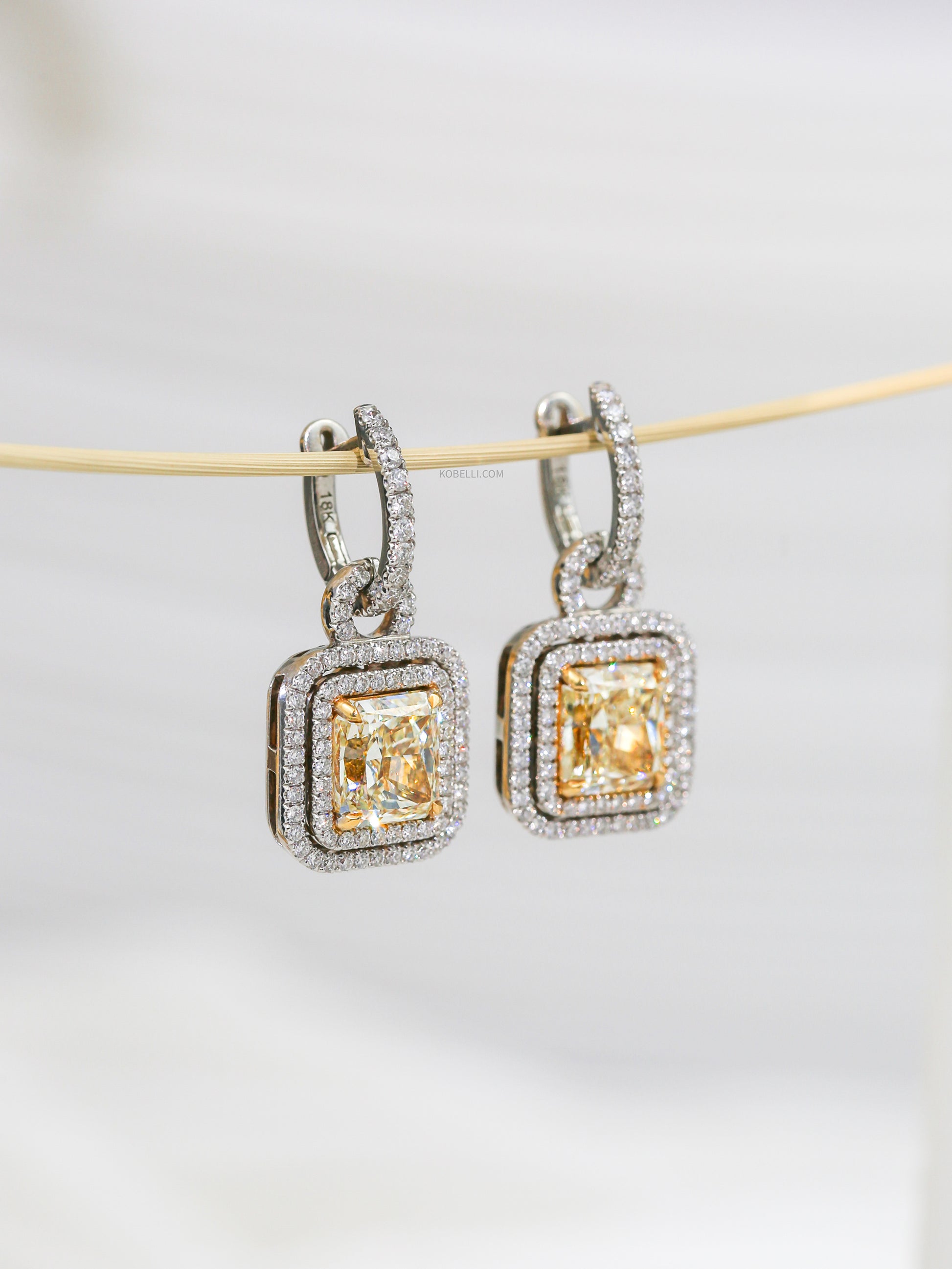 8.27 Carat Yellow Diamond Meira Dangles