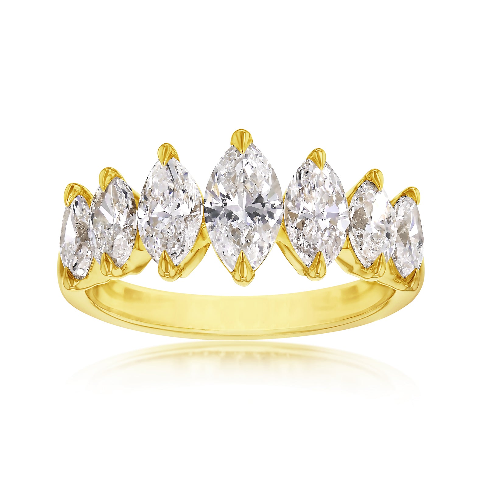2.57 Carat Natural Diamond 7-Stone Morrigan Ring