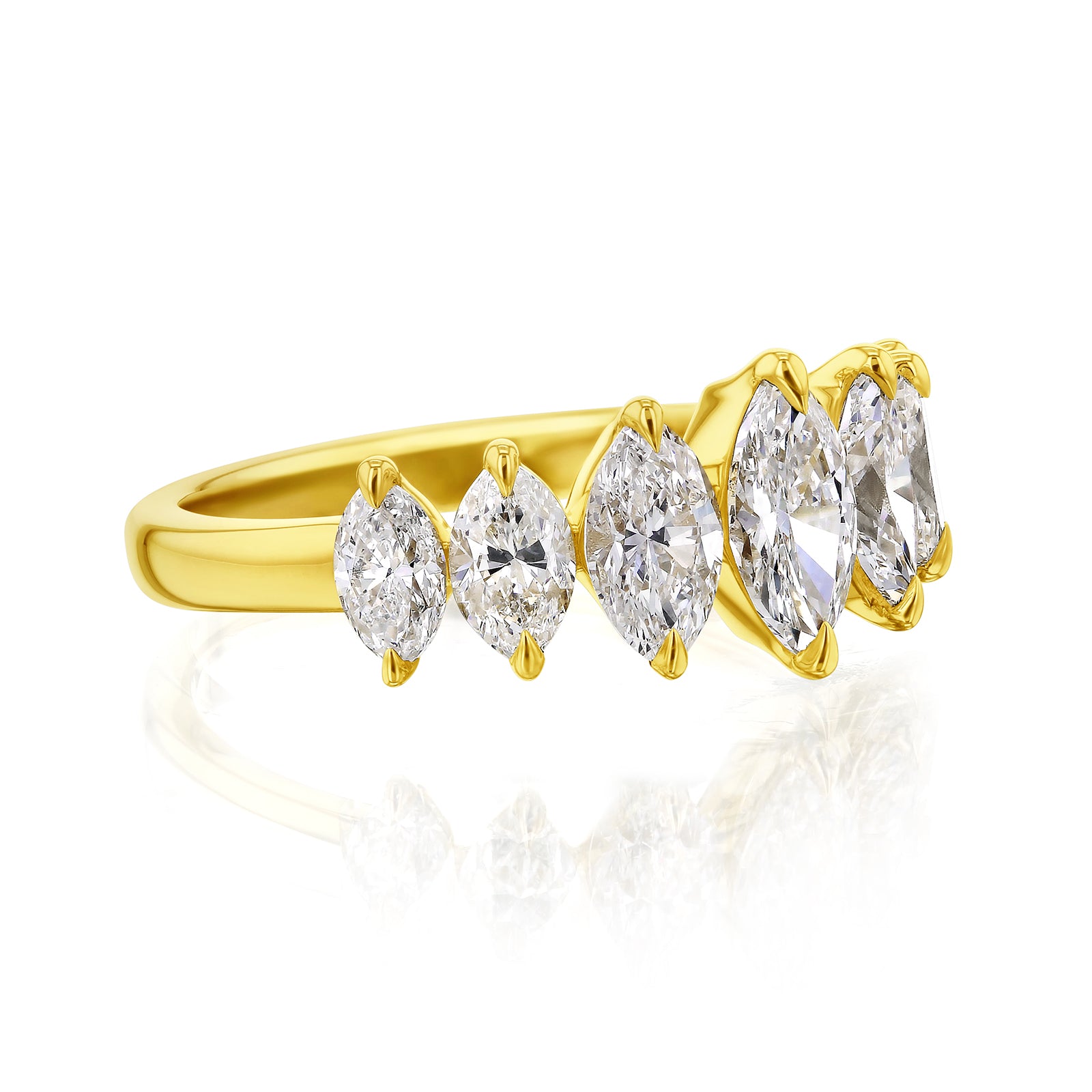 2.57 Carat Natural Diamond 7-Stone Morrigan Ring