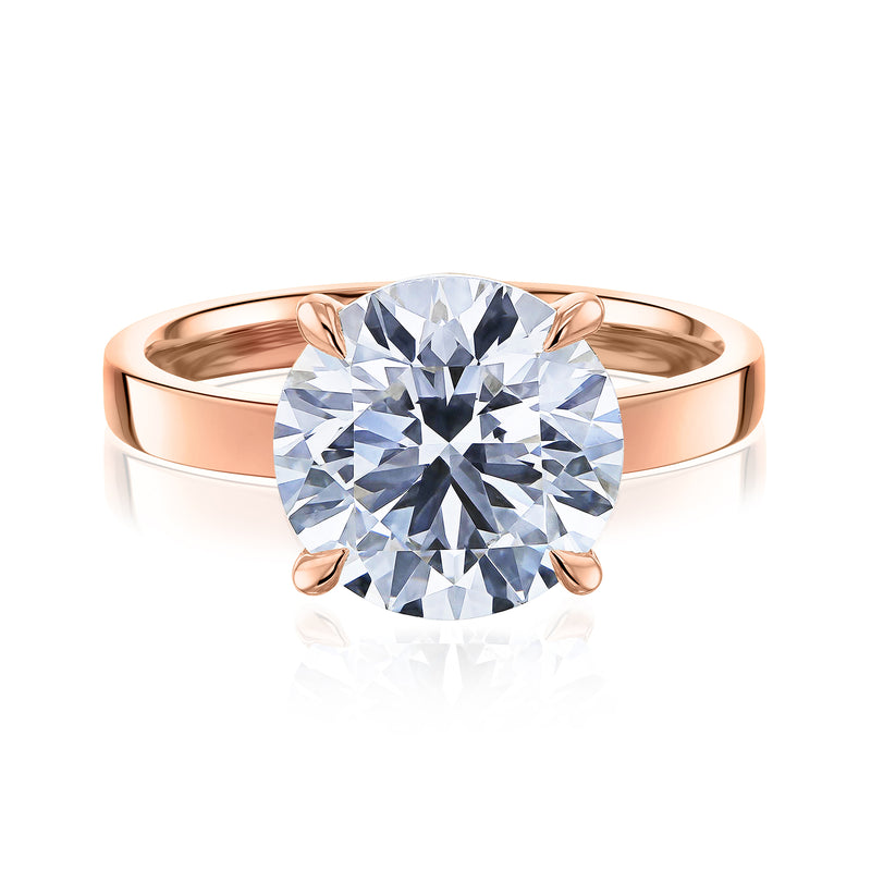 4 Carat Lab Grown Diamond Solitaire Granada Ring in Rose Gold