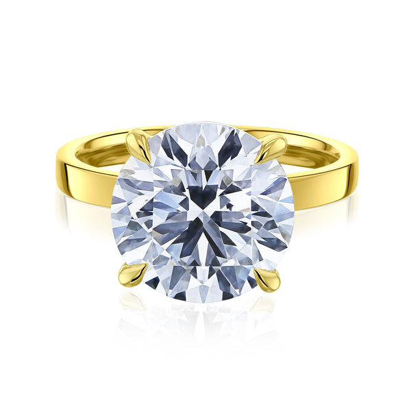 4 Carat Lab Grown Diamond Solitaire Granada Ring in Yellow Gold