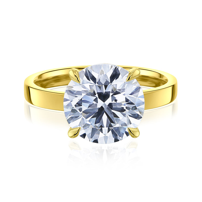 4 Carat Lab Grown Diamond Solitaire Granada Ring in Yellow Gold