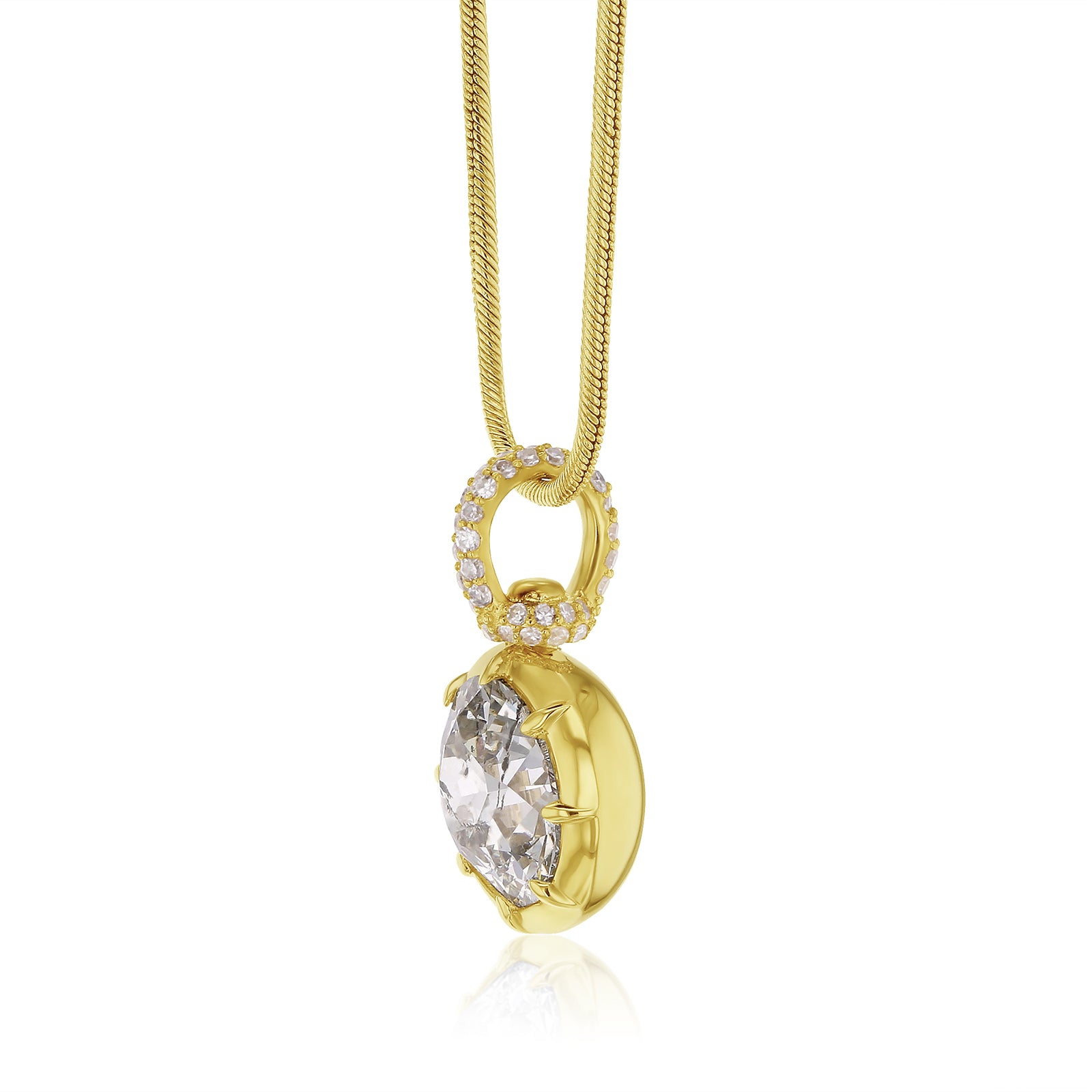 3.24 Carat Natural Old European Diamond Collet Irie Pendant