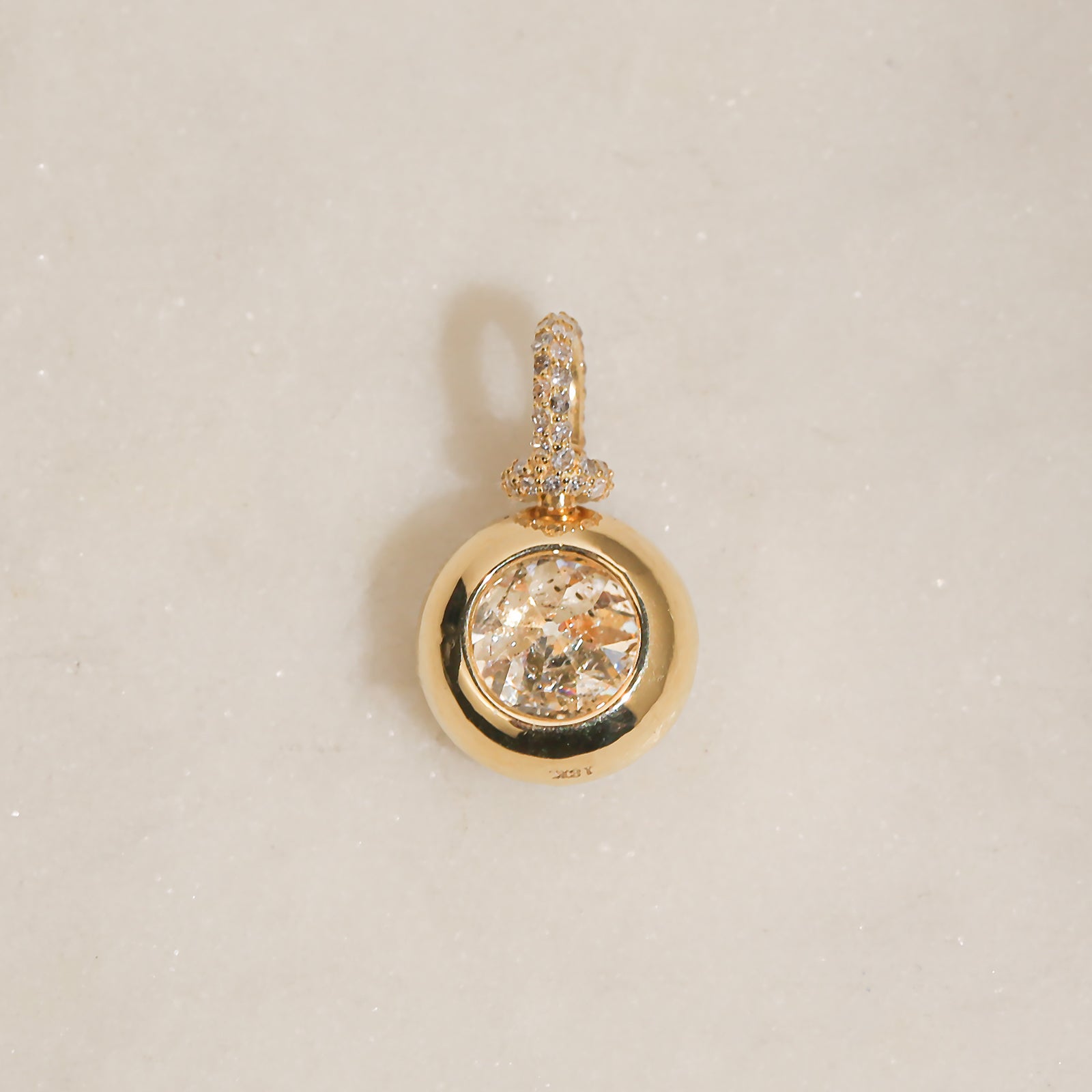 3.24 Carat Natural Old European Diamond Collet Irie Pendant