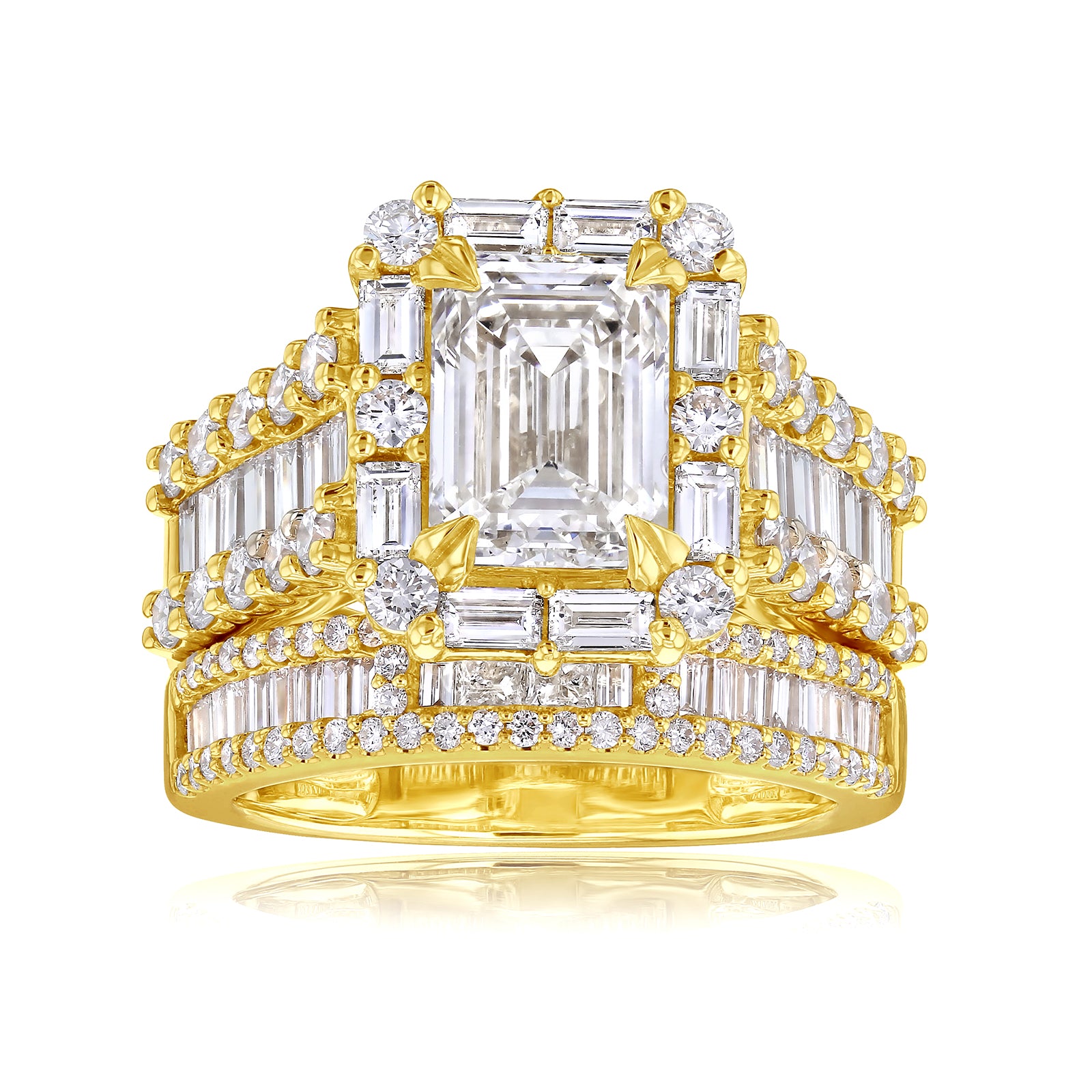 6 Carat Lab Grown Diamond Box Cluster Diva Bridal Set